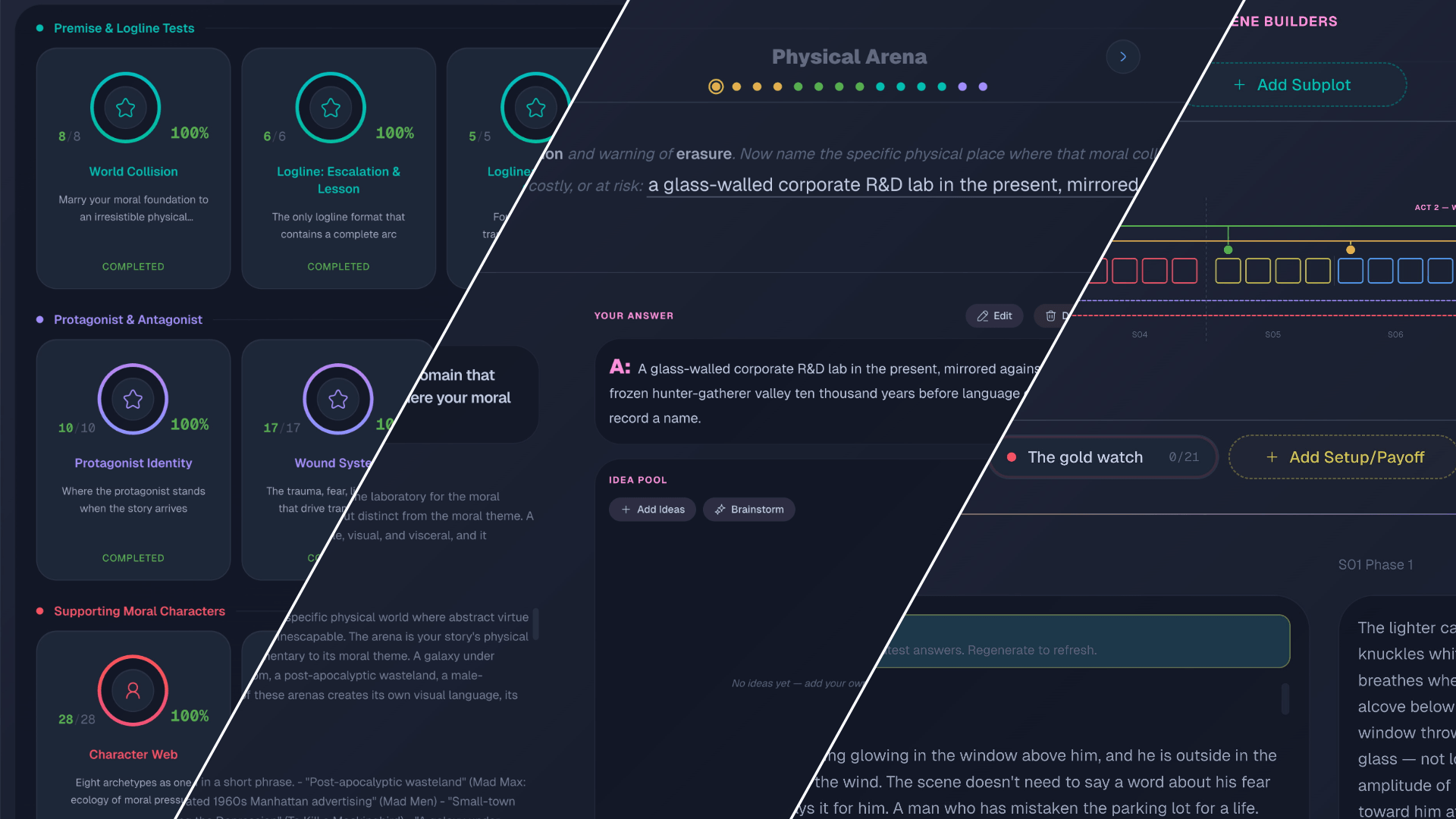 StoryDNA workspace in the Cobalt theme